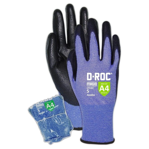 Magid DROC GPD482 AeroDex Coated Work Glove  Cut Level A4 ShrinkWrapped for Vending Use SWGPD4825